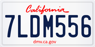 CA license plate 7LDM556