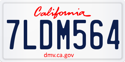 CA license plate 7LDM564