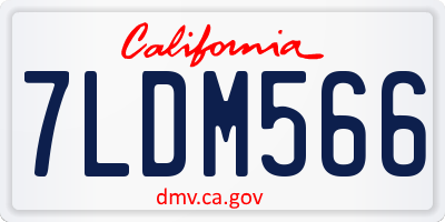 CA license plate 7LDM566