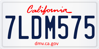 CA license plate 7LDM575
