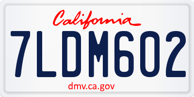 CA license plate 7LDM602
