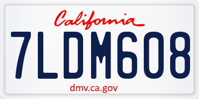 CA license plate 7LDM608