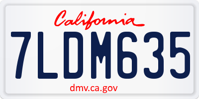 CA license plate 7LDM635