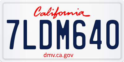 CA license plate 7LDM640