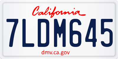 CA license plate 7LDM645