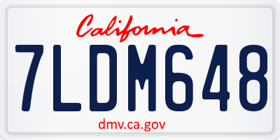 CA license plate 7LDM648