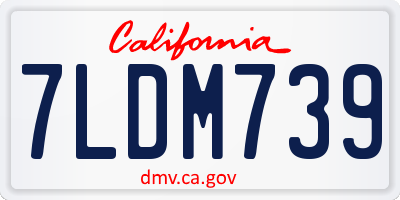 CA license plate 7LDM739