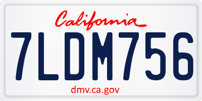 CA license plate 7LDM756