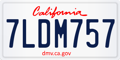 CA license plate 7LDM757