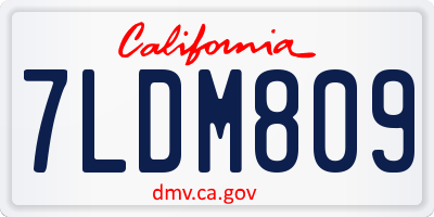 CA license plate 7LDM809