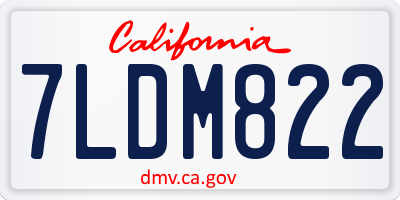 CA license plate 7LDM822
