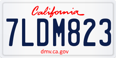 CA license plate 7LDM823