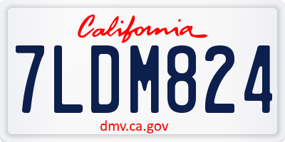 CA license plate 7LDM824