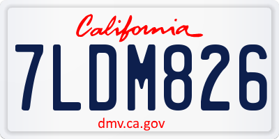 CA license plate 7LDM826