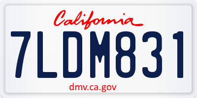 CA license plate 7LDM831