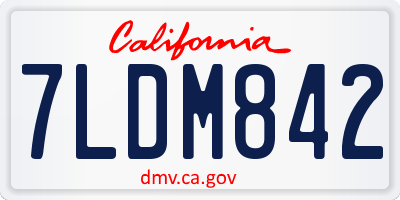 CA license plate 7LDM842