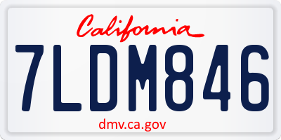 CA license plate 7LDM846