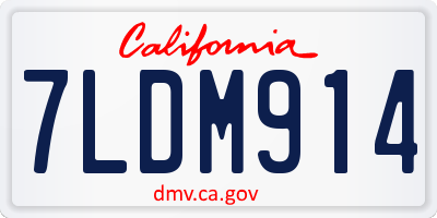 CA license plate 7LDM914