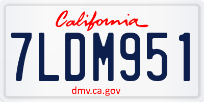 CA license plate 7LDM951