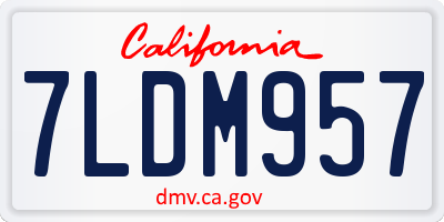 CA license plate 7LDM957