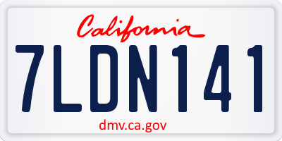 CA license plate 7LDN141