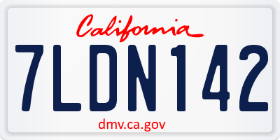 CA license plate 7LDN142