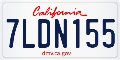 CA license plate 7LDN155