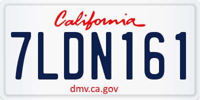 CA license plate 7LDN161