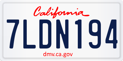 CA license plate 7LDN194