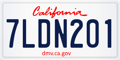 CA license plate 7LDN201