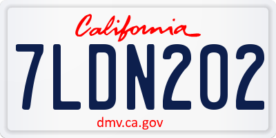 CA license plate 7LDN202