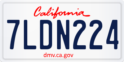 CA license plate 7LDN224