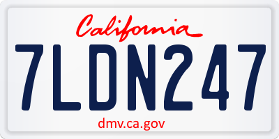 CA license plate 7LDN247