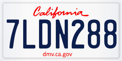CA license plate 7LDN288