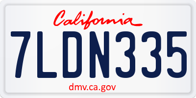 CA license plate 7LDN335