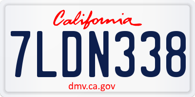 CA license plate 7LDN338