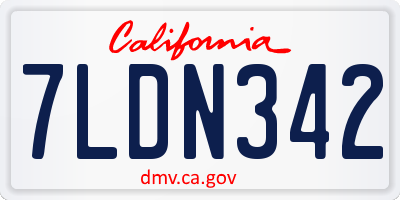 CA license plate 7LDN342