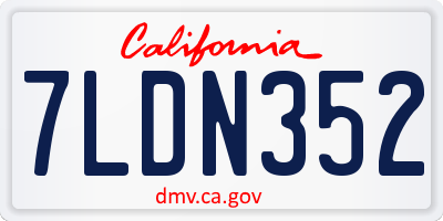 CA license plate 7LDN352