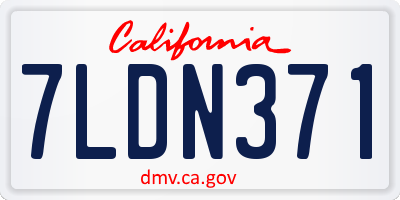 CA license plate 7LDN371