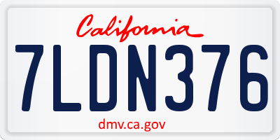 CA license plate 7LDN376