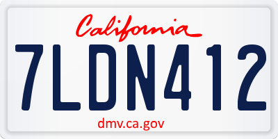 CA license plate 7LDN412