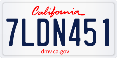 CA license plate 7LDN451