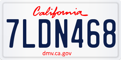 CA license plate 7LDN468