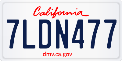 CA license plate 7LDN477