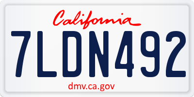 CA license plate 7LDN492
