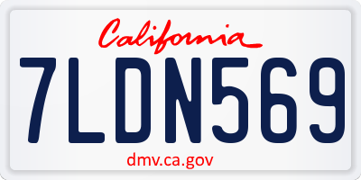 CA license plate 7LDN569