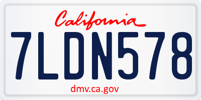 CA license plate 7LDN578
