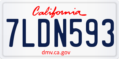 CA license plate 7LDN593