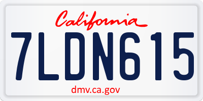CA license plate 7LDN615
