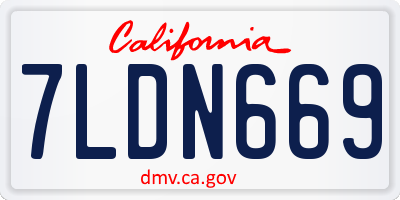 CA license plate 7LDN669